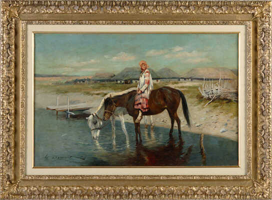 Ворошилов Сергей Семенович. Красавица в национальной одежде верхом на лошади